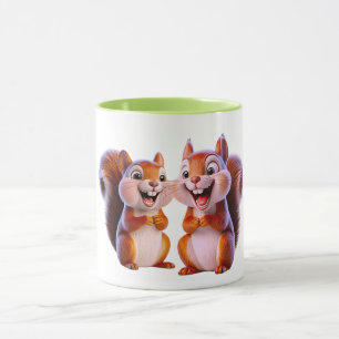 Lachende Eichhörnchenfreunde Süße Cartoon Tasse