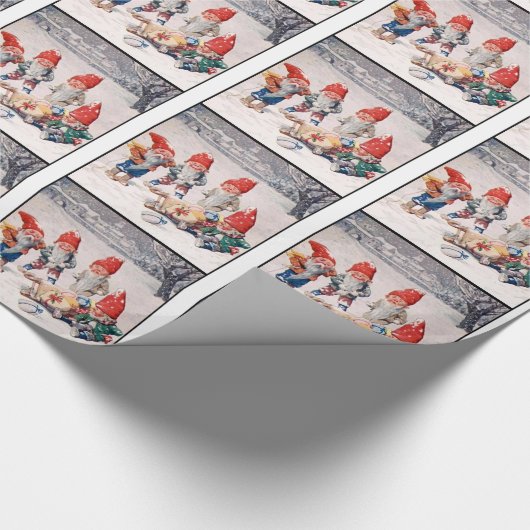 Lachende Elfe Geschenkpapier (Ecke)