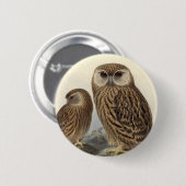 Lachende Eule Vintage-Illustration Button (Vorne & Hinten)