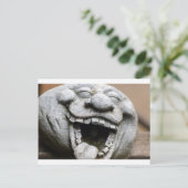 lachende Gnaome aus Zement Postkarte (Stehend Vorderseite)