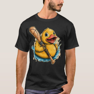 Lachende Gummiente mit Baseballschläger-Kostüm T-Shirt