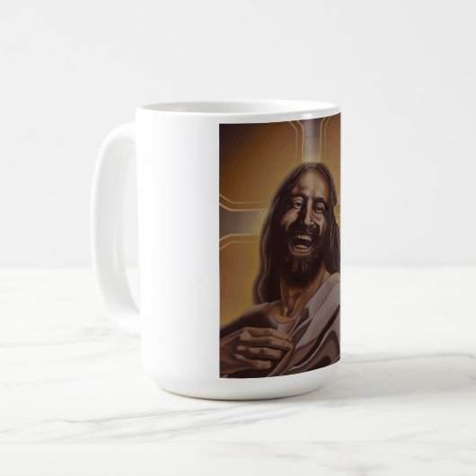 Lachende Jesus-Tasse Kaffeetasse (Vorderseite Links)