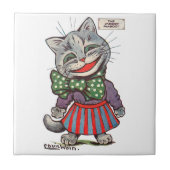 Lachende Katze, Louis Wain Fliese (Vorderseite)