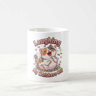 Lachende Katze Schnurrhaare Weg Kaffeetasse