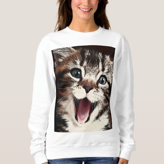 Lachende Katze Sweatshirt (Vorderseite)