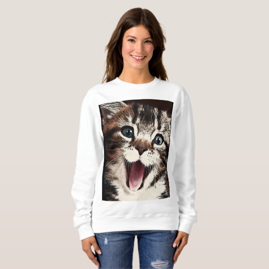Lachende Katze Sweatshirt (Vorne ganz)