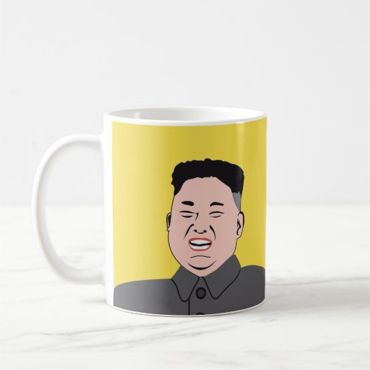 Lachende Kim Jong-UNO - zwei Bilder Kaffeetasse (Links)