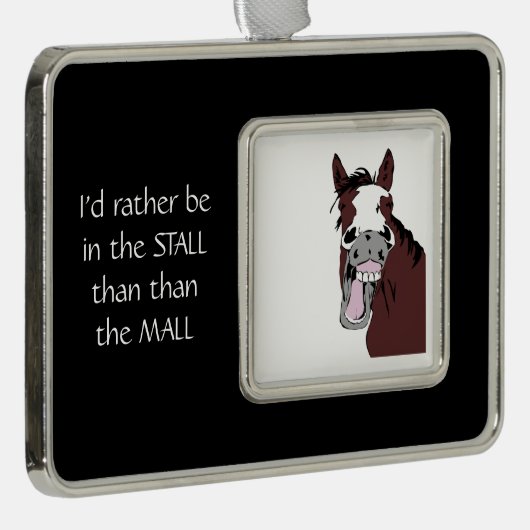 Lachende Pferde individualisieren Stillstand als M Rahmen-Ornament Silber (Rechts)