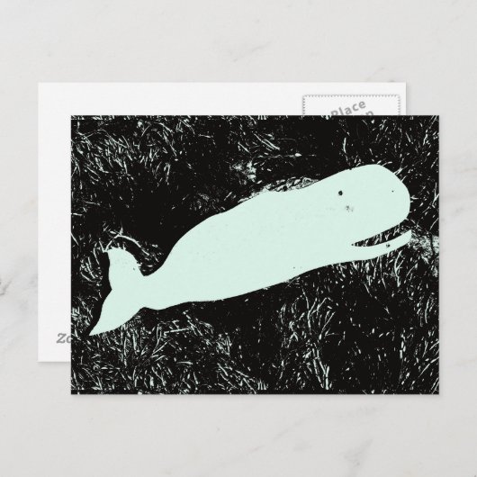 lachende weiße Postkarte (Vorne/Hinten)