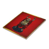 Lachender Buddha (Farbe 4) Fliese (Seite)