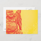 Lachender Buddha (rot) Postkarte (Vorne/Hinten)