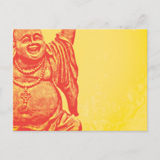 Lachender Buddha (rot) Postkarte