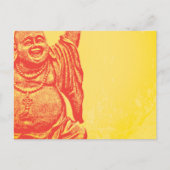 Lachender Buddha (rot) Postkarte (Vorderseite)