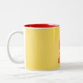 Lachender Buddha (rot) Zweifarbige Tasse (Links)
