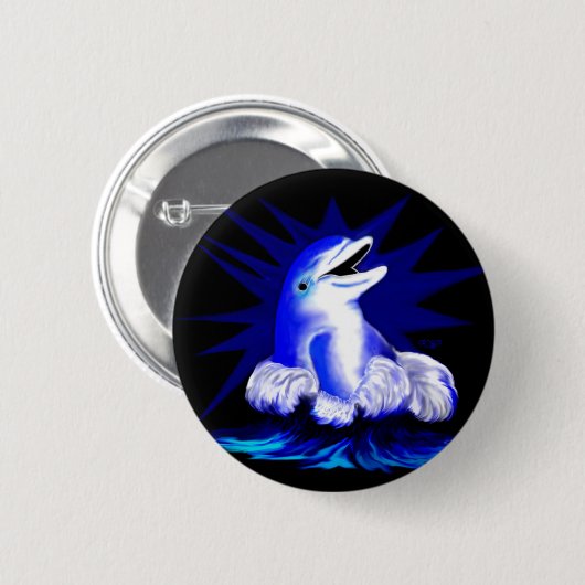 Lachender Delfin Button (Vorne & Hinten)