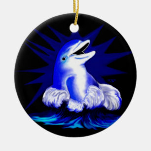 Lachender Delfin Keramikornament