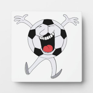 Lachender Fußball-Maskottchen Fotoplatte
