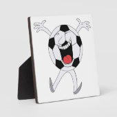 Lachender Fußball-Maskottchen Fotoplatte (Vorderseite)