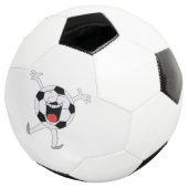 Lachender Fußball-Maskottchen Fußball (Dreiviertel)