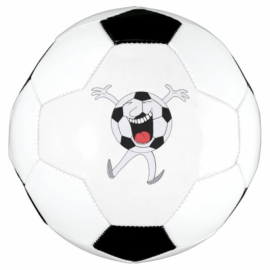 Lachender Fußball-Maskottchen Fußball (Vorderseite)