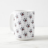 Lachender Fußball-Maskottchen Kaffeetasse (Vorderseite Links)