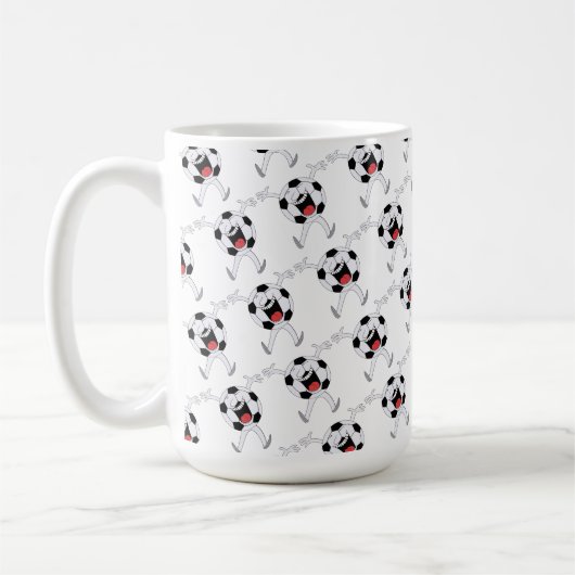 Lachender Fußball-Maskottchen Kaffeetasse (Links)
