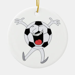 Lachender Fußball-Maskottchen Keramik Ornament