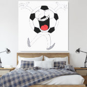 Lachender Fußball-Maskottchen Leinwanddruck (Insitu (Schlafzimmer))
