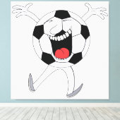Lachender Fußball-Maskottchen Leinwanddruck (Insitu (Holzboden))