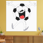 Lachender Fußball-Maskottchen Leinwanddruck (Insitu (Wohnzimmer))
