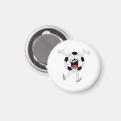 Lachender Fußball-Maskottchen Magnet (Vorderseite/Rückseite)