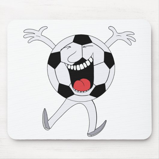 Lachender Fußball-Maskottchen Mousepad (Vorne)