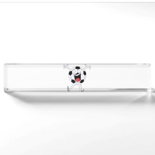 Lachender Fußball-Maskottchen Namensplakette (Vorderseite)
