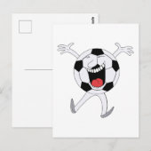 Lachender Fußball-Maskottchen Postkarte (Vorne/Hinten)