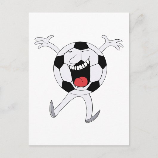 Lachender Fußball-Maskottchen Postkarte (Vorderseite)