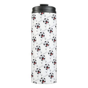 Lachender Fußball-Maskottchen Thermosbecher