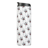 Lachender Fußball-Maskottchen Thermosbecher (Nach rechts gedreht)