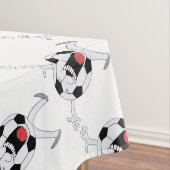 Lachender Fußball-Maskottchen Tischdecke (Beispiel)