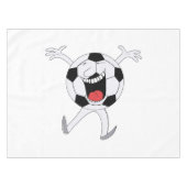 Lachender Fußball-Maskottchen Tischdecke (Vorderseite (Horizontal))
