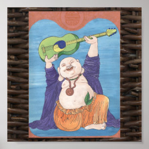 Lachender Gitarren-Gott Poster