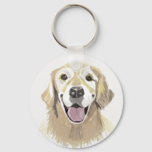 Lachender Golden Retriever Schlüsselanhänger