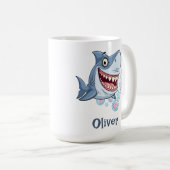 Lachender Haifisch Kaffeetasse (VorderseiteRechts)