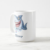 Lachender Haifisch Kaffeetasse (Vorderseite Links)
