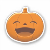 Lachender Halloween-Kürbis Aufkleber (Vorderseite)