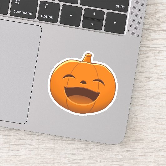 Lachender Halloween-Kürbis Aufkleber (Detail)
