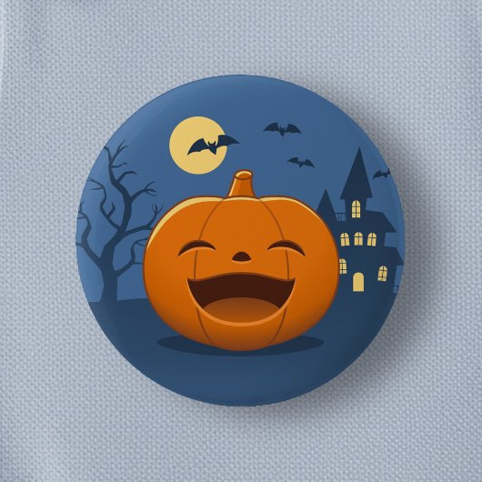 Lachender Halloween-Kürbis Button