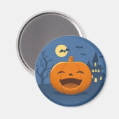 Lachender Halloween-Kürbis Magnet (Vorderseite/Rückseite)