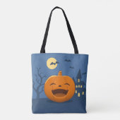 Lachender Halloween-Kürbis Tasche (Rückseite)