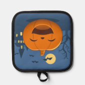 Lachender Halloween-Kürbis Topflappen (Vorderseite)