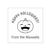 Lachender Halloween-Kürbis-Torbogen-Gruß Gummistempel (Prägung)